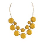 Mustard Yellow Marble Stone Bauble Box Necklace